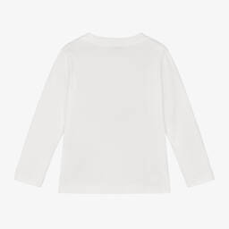 Moncler Enfant-توب قطن جيرسي لون أبيض للأولاد | Childrensalon