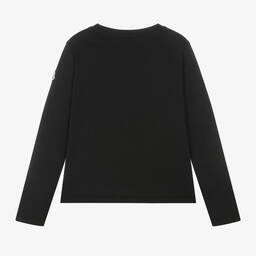 Moncler Enfant-توب تيدي قطن لون أسود للبنات | Childrensalon