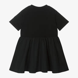 Moncler Enfant-Girls Black Jersey & Taffeta Dress | Childrensalon