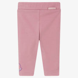 Moncler Enfant-Girls Dusky Lilac Pink Cotton Leggings | Childrensalon