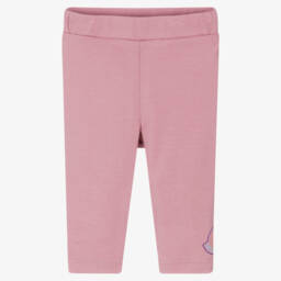 Moncler Enfant-Girls Dusky Lilac Pink Cotton Leggings | Childrensalon