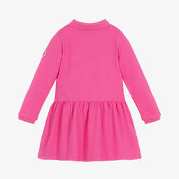 Moncler Enfant-Girls Fuchsia Pink Logo Polo Dress | Childrensalon