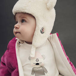 Moncler Enfant-Girls Ivory Cotton Bear Top | Childrensalon