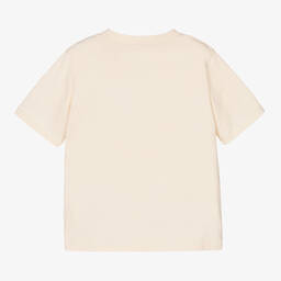 Moncler Enfant-Girls Ivory Cotton Diamanté T-Shirt | Childrensalon