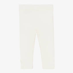 Moncler Enfant-Girls Ivory Cotton Leggings | Childrensalon