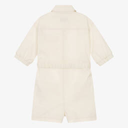 Moncler Enfant-Girls Ivory Cotton Playsuit | Childrensalon
