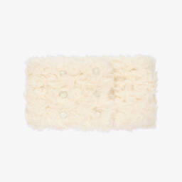 Moncler Enfant-Girls Ivory Faux Fur Neck Warmer | Childrensalon