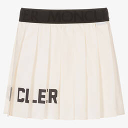 Moncler Enfant-تنورة بكسرات لون عاجي و أسود | Childrensalon