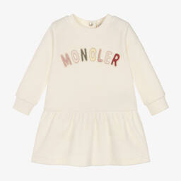 Moncler Enfant-فستان مخمل لون عاجي | Childrensalon
