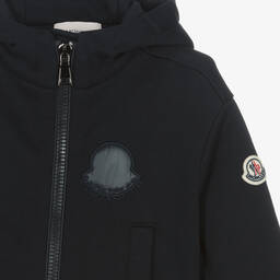 Moncler Enfant-توب هودي بسحّاب قطن جيرسي لون كحلي للبنات | Childrensalon