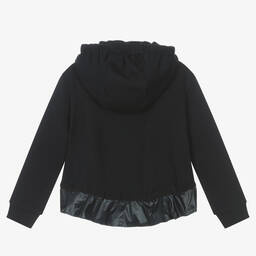 Moncler Enfant-توب هودي بسحّاب قطن جيرسي لون كحلي للبنات | Childrensalon