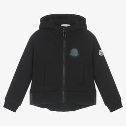 Moncler Enfant-توب هودي بسحّاب قطن جيرسي لون كحلي للبنات | Childrensalon