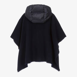 Moncler Enfant-Girls Navy Blue Wool & Down Cape | Childrensalon