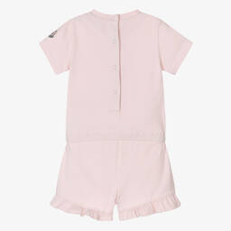 Moncler Enfant-بلاي سوت أطفال بناتي قطن جيرسي لون زهري فاتح | Childrensalon