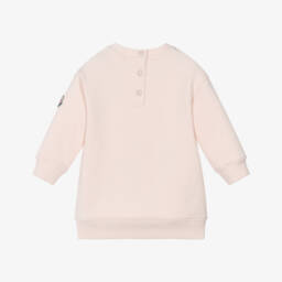 Moncler Enfant-Girls Pale Pink Cotton Sweatshirt Dress | Childrensalon