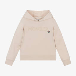 Girls Pink Cotton Hoodie