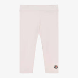 Moncler Enfant-Girls Pink Cotton Leggings | Childrensalon