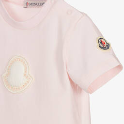 Moncler Enfant-تيشيرت أطفال بناتي قطن جيرسي لون زهري فاتح | Childrensalon