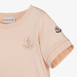 Moncler Enfant-تيشيرت قطن لون زهري للبنات | Childrensalon