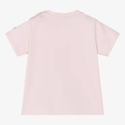 Moncler Enfant-تيشيرت أطفال بناتي قطن جيرسي مطرز لون زهري | Childrensalon