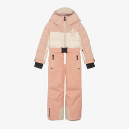 Moncler Enfant-أفرول ثلج تكنيكال لون عاجي وزهري للبنات | Childrensalon