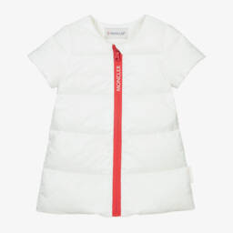 Moncler Enfant-Girls White Down Padded Dress | Childrensalon