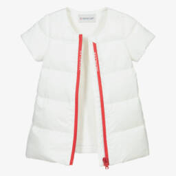 Moncler Enfant-Girls White Down Padded Dress | Childrensalon
