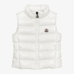 Moncler Enfant-Girls White Ghany Down Padded Gilet | Childrensalon