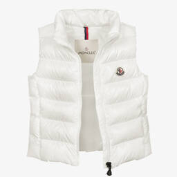 Moncler Enfant-Girls White Ghany Down Padded Gilet | Childrensalon