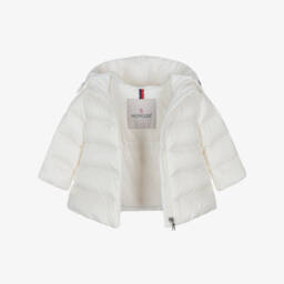 Moncler Enfant-Girls White Obie Down Padded Hooded Jacket | Childrensalon