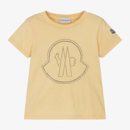 Moncler Enfant-تيشيرت قطن لون أصفر للبنات | Childrensalon