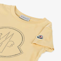 Moncler Enfant-تيشيرت قطن لون أصفر للبنات | Childrensalon