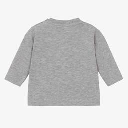 Moncler Enfant-Grey Marl Cotton Bear Top | Childrensalon