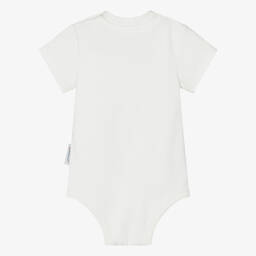 Moncler Enfant-Ivory Embroidered Cotton Bodyvest  | Childrensalon