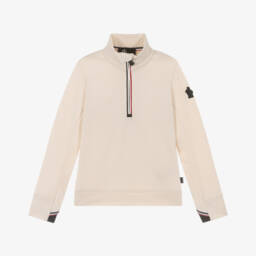 Топ поло кремовый с полумолнией из полартека