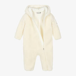 Moncler Enfant-أفرول شتوي تيدي فليس لون عاجي | Childrensalon