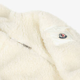 Moncler Enfant-أفرول شتوي تيدي فليس لون عاجي | Childrensalon
