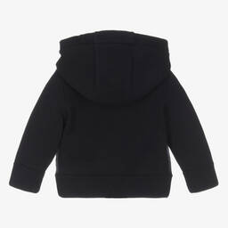 Moncler Enfant-توب بسحّاب قطن لون كحلي مبطن بريش للأطفال | Childrensalon