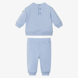 Moncler Enfant-Pale Blue Logo Embroidered Baby Tracksuit | Childrensalon