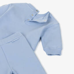 Moncler Enfant-Pale Blue Logo Embroidered Baby Tracksuit | Childrensalon