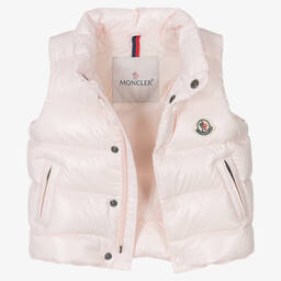 Moncler Enfant-Pink Down Padded Bernard Puffer Gilet | Childrensalon