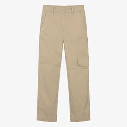 Moncler Enfant-Teen Boys Beige Cotton Cargo Trousers | Childrensalon