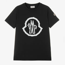 Moncler Enfant-Teen Boys Black Cotton T-Shirt | Childrensalon