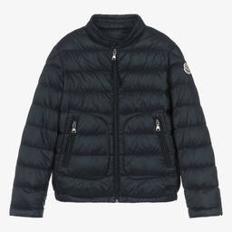 Moncler Enfant-جاكيت لون كحلي داكن مبطن بريش للمراهقين | Childrensalon