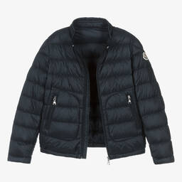 Moncler Enfant-جاكيت لون كحلي داكن مبطن بريش للمراهقين | Childrensalon