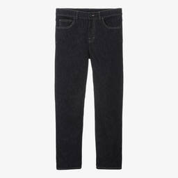 Moncler Enfant-جينز تينز ولادي قطن دنيم مطرز لون أزرق داكن | Childrensalon