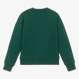 Moncler Enfant-سويتشيرت تينز ولادي قطن لون أخضر | Childrensalon