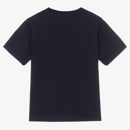 Moncler Enfant-Teen Boys Navy Blue Varsity T-Shirt | Childrensalon