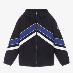 Moncler Enfant-Teen Boys Navy Blue & White Tseren Jacket | Childrensalon
