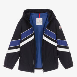 Moncler Enfant-Teen Boys Navy Blue & White Tseren Jacket | Childrensalon
